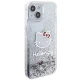 Hello Kitty iPhone 14 Case Liquid Glitter Charms Kitty Head, Silver