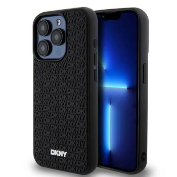 Чехол DKNY для iPhone 15 Pro Max 3D Rubber Repeat Pattern, черный