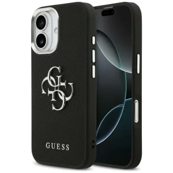 Чехол Guess Grained Big 4G Classic Logo для iPhone 17, черный