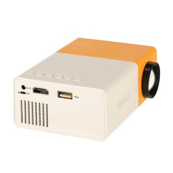 Мини портативный LED проектор 1080P 24-60" HDMI USB, бело-оранжевый