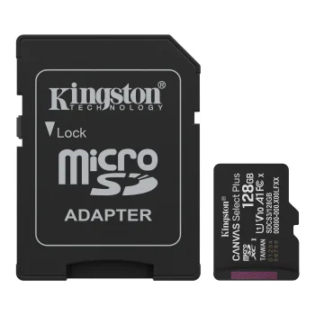 Atmiņas karte microSD 128GB Kingston Canvas Select Plus 150MB/s A1, melna