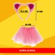 Kruzzel 4-Piece Cat Costume for Girls Kids Dress-Up Set 26517, Pink