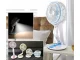 Saliekams bezvadu galda ventilators ar LED lampu, zils