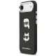 Karl Lagerfeld iPhone Air vāciņš Grained Karl & Choupette Pins, melns