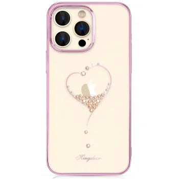 Silicone case with Swarovski Kingxbar Wish Series crystals  iPhone 14 Pro Max - pink