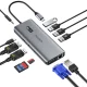 Choetech HUB-M26 12-in-1 USB-C centrmezgls ar displeju pelēks