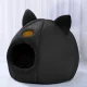 Purlov 00021947 Plush Cat House with Ears, Black