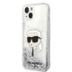 Чехол Karl Lagerfeld для iPhone 14 Plus Liquid Glitter Karl Head Серебристый