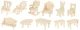 Leļļu Koka Mēbeļu Komplekts, 34 gab. | A Set of Wooden Doll Furniture