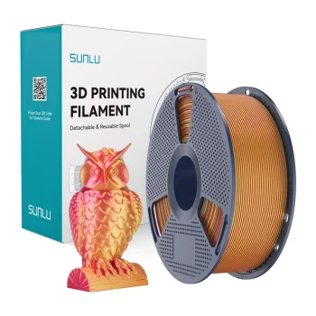 Филамент для 3D-принтера Sunlu PLA+ Silk Dual Color, красный и золото