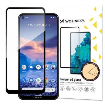 5D Защитное Стекло для Nokia 5.4, Черное Закруглённое (Tempered Glass)