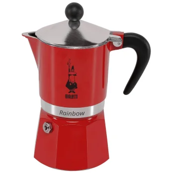 Bialetti Rainbow espresso kafijas automāts, 3 tasītes (130ml), Sarkans