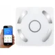 Analītiskie vannas istabas svari ar Bluetooth, stikls, 180 kg, balti
