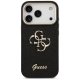 Guess Fixed Glitter Big 4G Metal Frame vāciņš iPhone 17 Pro telefonam – melns | Phone Case Cover