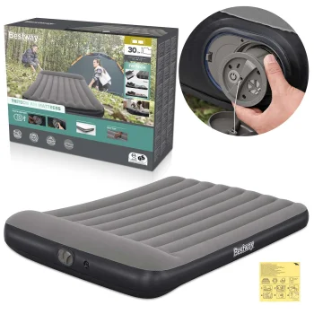 Надувной матрас Bestway 671Bs со встроенным насосом, 203x152x30 см