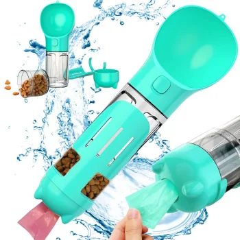4in1 pārnēsājama ūdens un barības pudele suņiem un kaķiem, 300 ml