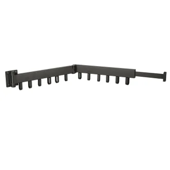Saliekams pie sienas stiprināms veļas žāvētājs, 90 cm, melns
