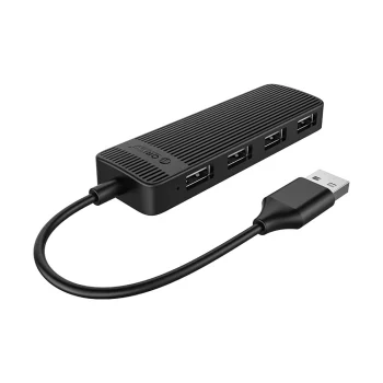 Orico FL02 USB-A sadalītājs ar 4x USB-A 2.0 pieslēgvietām, Melns