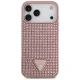 Guess Rhinestone Triangle Logo Case for iPhone 17 Pro Max, Pink