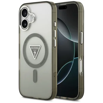 Чехол Guess IML Gradient Triangle Logo MagSafe для iPhone 17 — оливковый