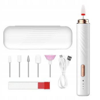 Bezvadu nagu frēze manikīram un pedikīram DA453, balta