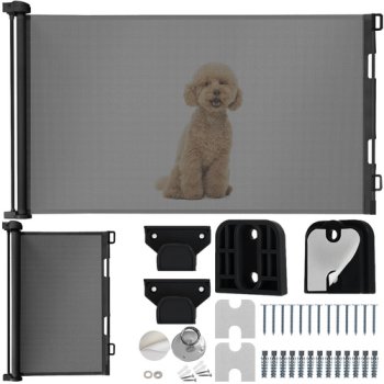 Izvelkami drošības vārtiņi durvīm un kāpnēm Ruhhy, pelēki