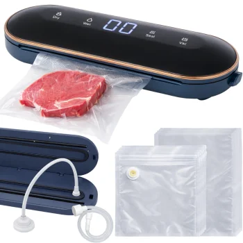 Food Vacuum Sealer 90W with 10 Bags and External Hose