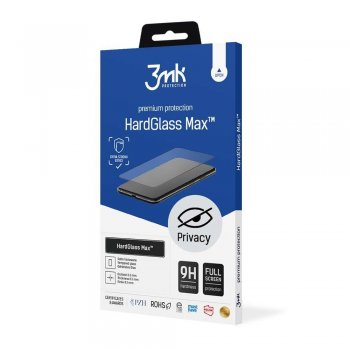 Apple iPhone 12 Pro Max Privātais Aizsargstikls uz Visu Ekrānu | 3MK Hard Glass Max Privacy Tempered Fullscreen...
