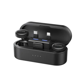 BOYA BOYALINK 3-02 bezvadu mikrofonu sistēma 2.4GHz USB-C, melna