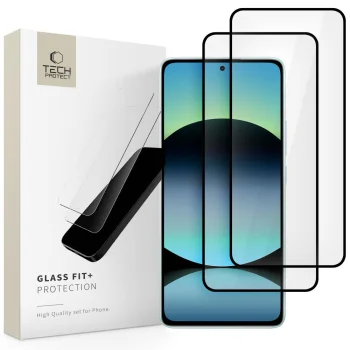Защитное стекло Tech-Protect Glass Fit+ для Xiaomi Redmi Note 14 4G/5G (2 шт., Черное)