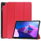 Lenovo Tab M10 (3rd Gen) (TB-328FU) Trifold Stand PU Leather Hard Protective Cover Case, Red | Planšetes Vāciņš Maciņš Apvalks Grāmatiņa