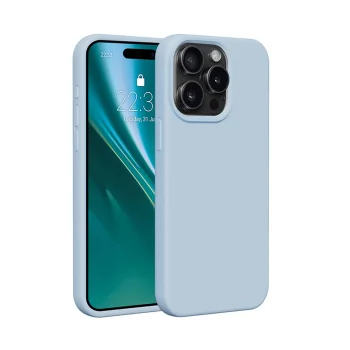 Чехол Etteri Silicone Case для iPhone 15 Pro Max, светло-синий