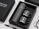 Travel Thermos 400ml with 3 Cups Stainless Steel, Grey