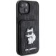 Apple iPhone 15 6.1\" Karl Lagerfeld Saffiano Cardslots and Stand Monogram Choupette Case Cover, Black | Чехол...