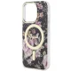 Guess iPhone 14 Pro vāciņš Flower MagSafe, melns