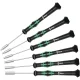 Wera 2069/6 Screwdriver Set with Rack for Electronics, 6 Pieces, Black / Green