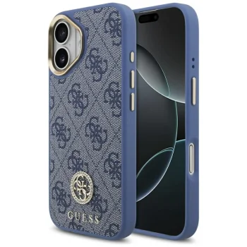 Чехол Guess 4G Strass Logo MagSafe для iPhone 17 - синий
