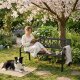 MultiGarden Garden Bench with Decorative Backrest, 120x50 cm, Black