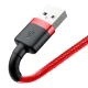 Baseus Cafule Cable Nylon Braided USB / Lightning QC3.0, 2A, 3M, Red