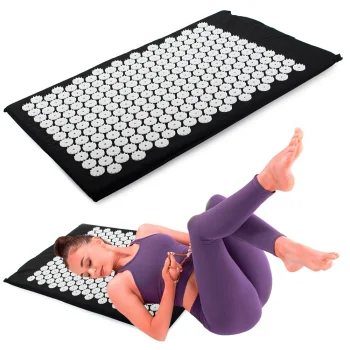 Akupresūras paklājiņš akupunktūras masāžas paklājs - Shanti Acupressure mat (65 x 40 cm, Black)