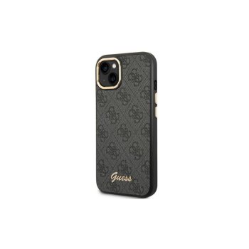 Guess iPhone 14 Pro Max vāciņš 4G Vintage Gold Logo, melns