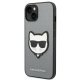 Karl Lagerfeld Saffiano Choupette Head Patch Case for iPhone 13/14/15 Silver