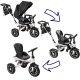 Bērnu Trīsritenis Ratiņi Tricikls TRIKE FIX V3, Melns | Kids Baby Trolley Bike Tricycle Stroller Buggy