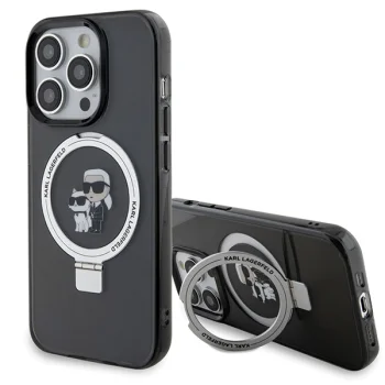 Karl Lagerfeld iPhone 13 / 13 Pro vāciņš Ring Stand Karl&Choupette MagSafe, melns
