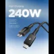 Spigen Essential EB24015CC USB-C / USB-C kabelis 240W 150cm, melns