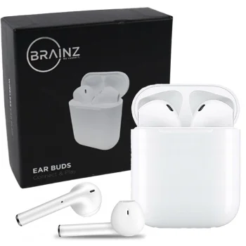 Brainz 38511 Bezvadu Bluetooth austiņas ar mikrofonu, Baltas