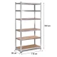Металлический складской стеллаж Humberg HR-815 222x110x50 см, серебристый