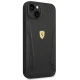 Ferrari iPhone 14 Plus vāciņš Leather Stamp Sides, melns