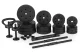 Regulējamo hanteļu komplekts 40 kg (2×20 kg) ar stieni un kettlebell rokturi