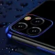 Vāciņš Samsung Galaxy A22 4G Clear Color 0.3mm, caurspīdīgs ar zilu rāmi